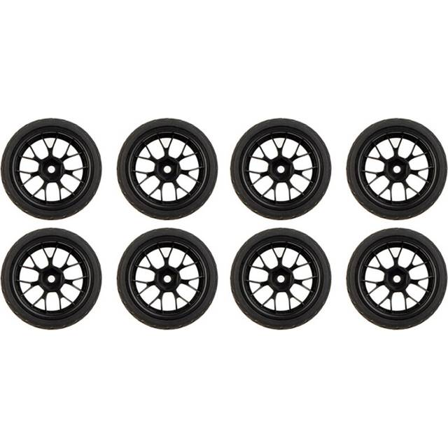8Pcs Rally Car Rim Wheels and Tires