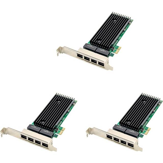 3X PCI-E 4 Port RJ45 Server Network Card