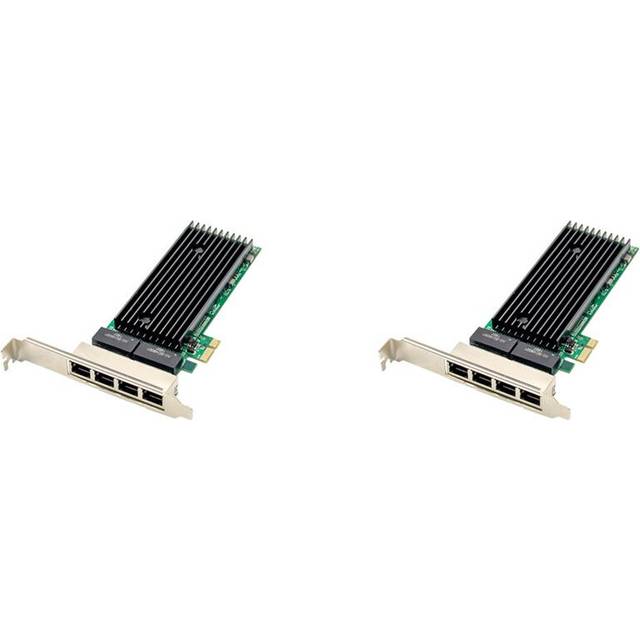 Typecat 2X PCI-E 4 Port RJ45 Server Network Card