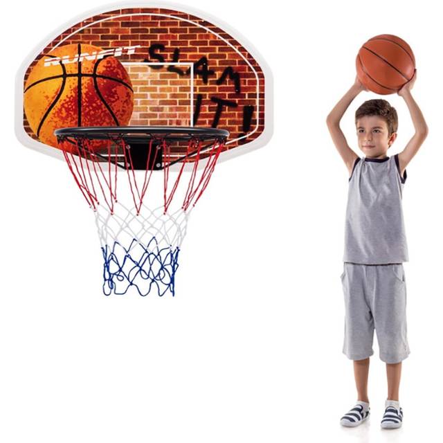 Wall-Mounted Basketball Hoop Red Rim