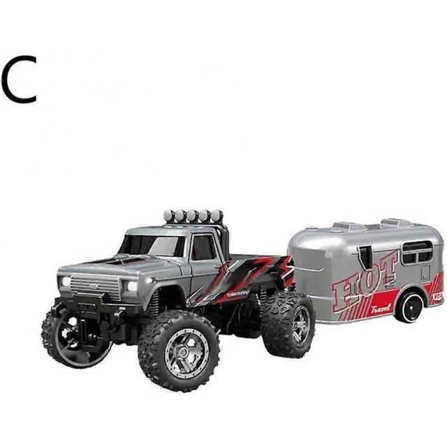 Mini RC Car LED Lights Off Road Car Mini Remote Control Trailer Box