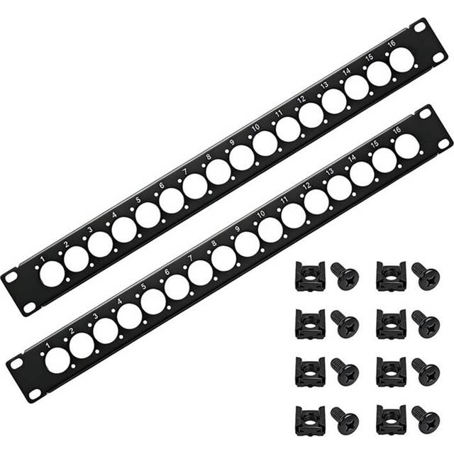 2 Packs 1U Rack XLR Patch Panel