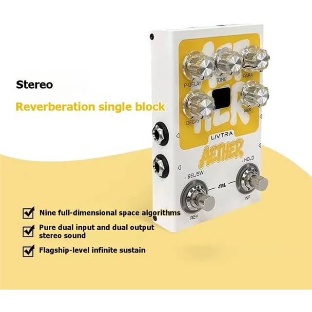 Stereo Reverb Guitar Pedal 9 Spatial Algorithms