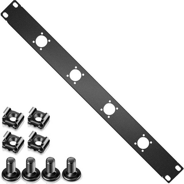 4-Hole 1U Audio Rack Panel
