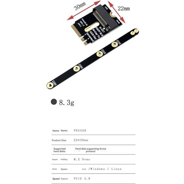 Torribaly PCIe 4.0 M.2 NVMe Adapter SSD Riser Card