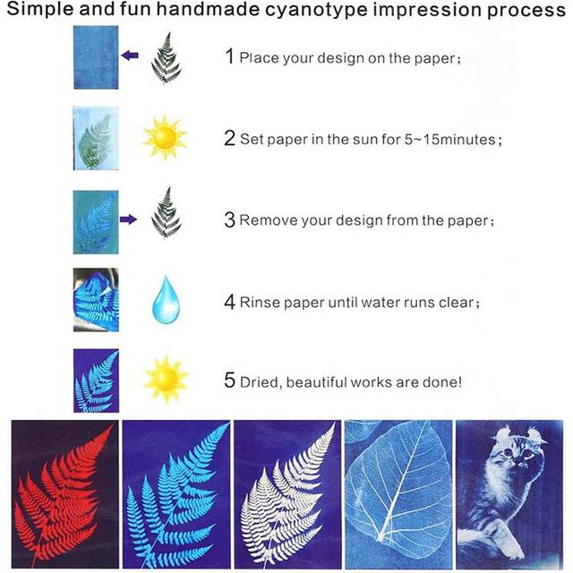 60 Sheets Sun Print Paper Kit