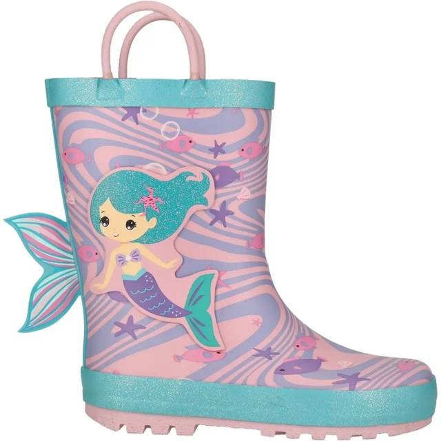 zigzag Rook Kids Rubber Boot - Pink