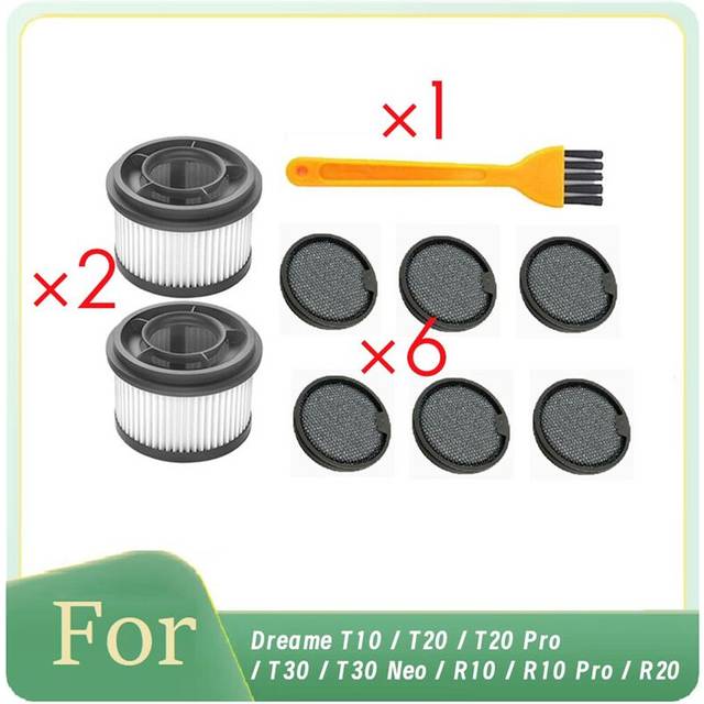 Melitt Front Rear Filter Cotton Kit for T10 T20 T20 Pro T30 T30 Neo R10 R10 Pro R20 Vacuum