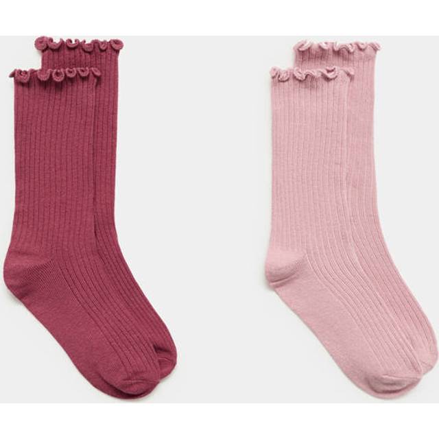 Mango 2 Pack Ribbed Socks - Pink