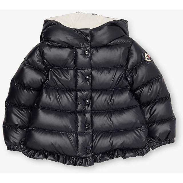 Moncler Tazui Ruffle-Hem Shell-Down Jacket - Navy