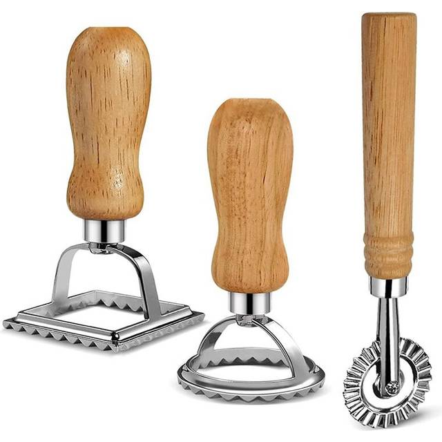 Typecat Ravioli Pasta Cutter Set Wooden Handle
