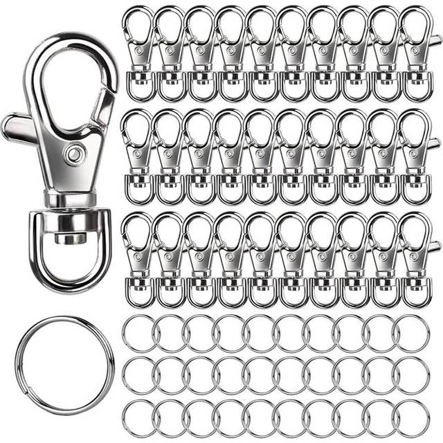 Exogio Metal Swivel Snap Hooks Key Rings Small Lobster Claw Keychains Clasps Key Chain Rings - Multicolor