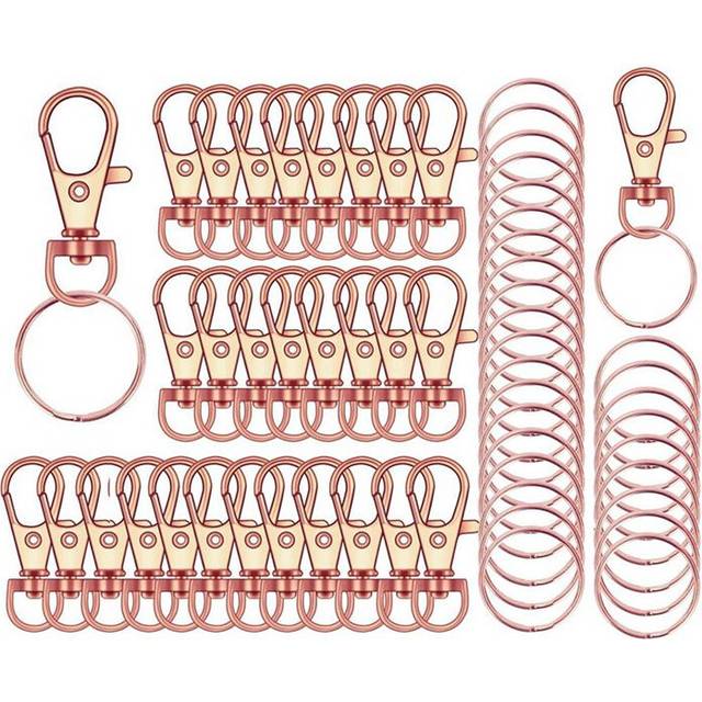 Exogio Keyring Hook Clip DIY Keychain Split Rings Stainless Steel Rings