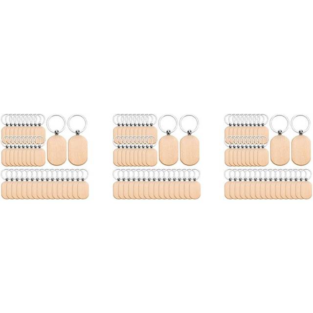 Typecat Wood Keychain Blanks Unfinished Rounded Square