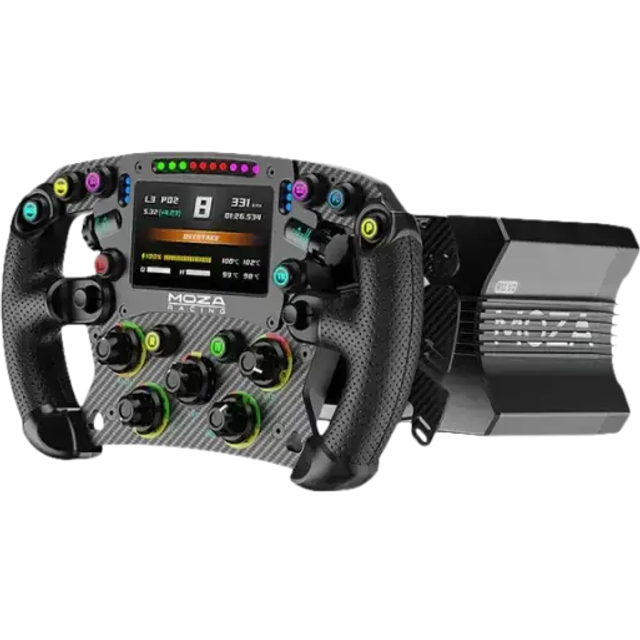 Moza Racing R12 Direct Drive Wheelbase V2 FSR2 Steering Wheel Bundle - Black
