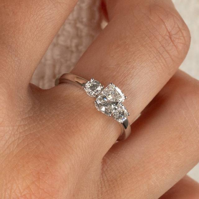 Diamond Rectangular Cushion Cut Lab Ring Collection