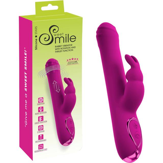 Sweet Smile Rabbit Vibrator with Rotation Pink
