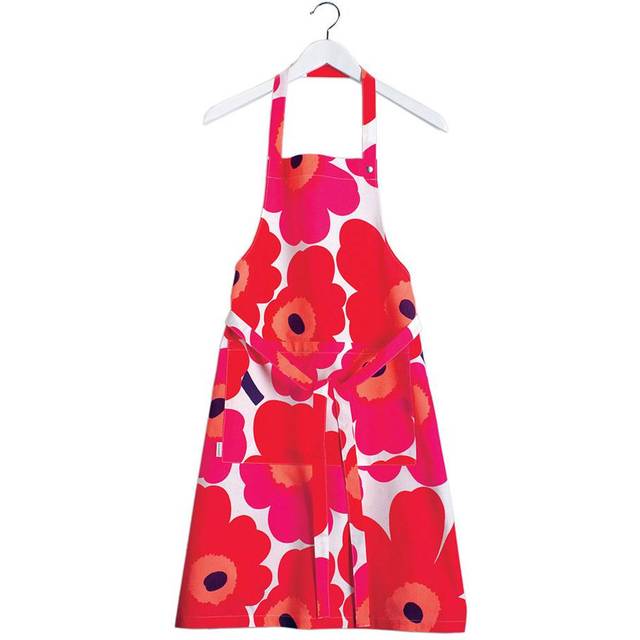 Marimekko Pieni Unikko förkläde Röd-vit