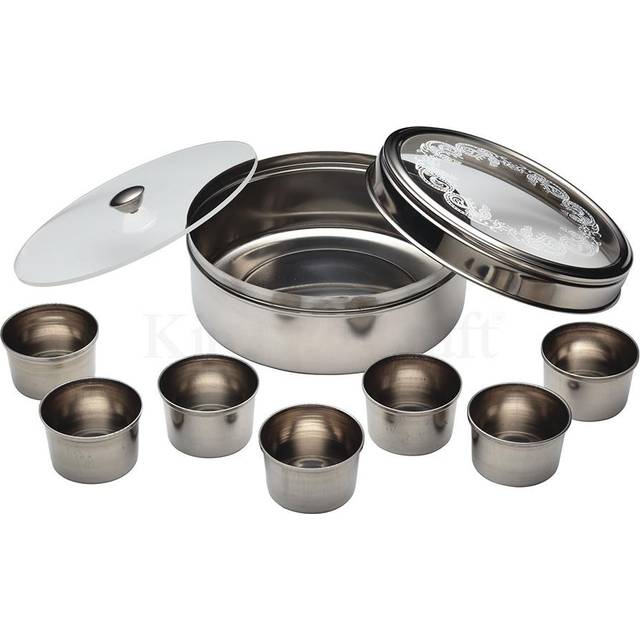 KitchenCraft World of Flavours Stainless Steel Masala Dabba 17cm - Silver